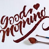 Good Morning - Coffee Texture. Arts, Crafts, and Lettering project by Luis Armando Puse Parra - 10.17.2018
