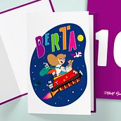 Tarjeta de aniversario. Traditional illustration, and Vector Illustration project by Albert Baldó - 10.22.2018