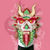 Dragón de San Jorge Ein Projekt aus dem Bereich Urban Art, H, werk, Concept Art, Kunstleitung, Plakatdesign, Design von Figuren und Kartonmodellbau von Jessica Sanmiguel - 24.10.2017