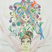 Daliah’s world in the eyes of Cora.. . Fine Arts, Drawing, Character Design, and Traditional illustration project by Mariella Villanueva Gutiérrez - 10.25.2018