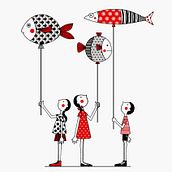 Peces globo. Accessor, Design, and Traditional illustration project by Vera Aldabe Gil - 10.25.2018