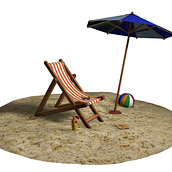 Silla de playa . 3D, and 3D Modeling project by Erick Chávez - 10.31.2018