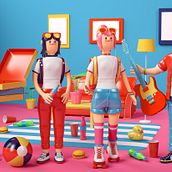Millennial Party. Un proyecto de 3D, Animación, Dirección de arte, Diseño gráfico, Ilustración tradicional, Ilustración digital y Modelado 3D de Misa Urban - 15.10.2018