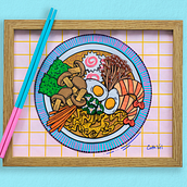 .RAMEN.. Un progetto di Disegno artistico, Collage, Arte concettuale, Artigianato, Creatività, Design, Illustrazione tradizionale, Pittura e Papercraft di Cath Vel - 26.10.2018
