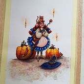 Brujita de acuarela. Traditional illustration project by Araceli Salazar Casamayor - 11.09.2018