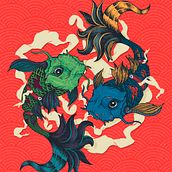 Cat-Koifish. Un proyecto de Creatividad, Dibujo, Dirección de arte, Diseño de carteles, Diseño gráfico, Ilustración tradicional e Ilustración digital de Dani Torres - 14.11.2018