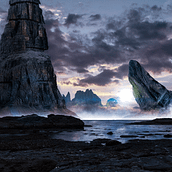 Horizonte /Matte Painting / Concept Art . Concept Art, and Graphic Design project by Ariel Arancibia - 11.15.2018