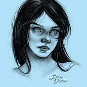 My baby blue . Projekt z dziedziny  R, sunek, Portret, Trad, c, jna ilustracja, Ilustracja c i frowa użytkownika Leticia Platero Suárez - 16.11.2018