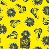 Yellow Fruits. Pattern Design, Graphic Design, and Vector Illustration project by Amparo Mercader - 11.16.2018