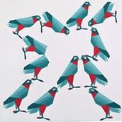 Diseño de aves en acrílico: Halcón peregrino y Periquito común.. Un progetto di Design di Yaneth Plazas - 17.11.2018