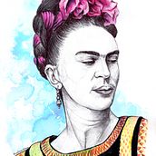 Frida Kahlo. Un progetto di Creatività, Disegno, Disegno di ritratti, Illustrazione tradizionale e Pittura ad acquerello di Beatriz - 23.11.2018