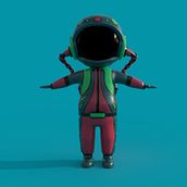 Astronauta Modelo 3D. 3D, 3D Character Design, and 3D Modeling project by Mariana Tamariz - 11.27.2018