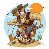 Cowboy Ein Projekt aus dem Bereich Zeichnung, Kunstleitung, Design, Design von Figuren, Traditionelle Illustration und Digitale Illustration von Fernando Sala Soler - 16.03.2017