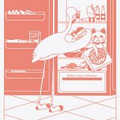 Domingo Flamingo. Projekt z dziedziny Projektowanie graficzne, Trad, c, jna ilustracja, Ilustracja c i frowa użytkownika Juan Andrés Patlán Pérez - 03.12.2018