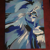 Lion Blue. Drawing, Artistic Drawing, and Design project by yirbl chirinos - 12.10.2018