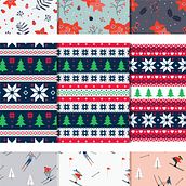 Patrones invernales. Pattern Design, Traditional illustration, and Vector Illustration project by Ana Sansó - 12.11.2018