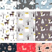 Patrones invernales II. Pattern Design, Traditional illustration, and Vector Illustration project by Ana Sansó - 12.11.2018