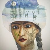 Retrato invernal.. Creativit, Drawing, Artistic Drawing, Portrait Drawing, and Character Design project by erbotser - 12.13.2018