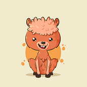 Personaje Alpaca. Design de personagens, Design gráfico, Ilustração tradicional e Ilustração digital projeto de Brianna Chacín - 14.12.2018