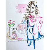 Lancôme - La Vie Est Belle Ein Projekt aus dem Bereich Bildende Künste, Stickerei, Kreativität, Porträtzeichnung, Traditionelle Illustration, Aquarellmalerei und Social Media von Fernanda Fuschino - 17.12.2018