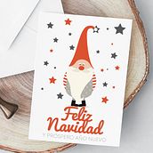 Postal de Navidad Elfo. Een project van  Ontwerp y Traditionele illustratie van Beatriz Camargo - 18.12.2018