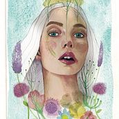 Retrato ilustrado con acuarela.  project by Juani Agostino - 12.19.2018