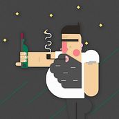 Olentzero, un brindis por él!!. Un projet de Design graphique, Illustration traditionnelle, Illustration numérique et Illustration vectorielle de Ales Arregi - 21.12.2018