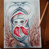 MylittleRedRidingHood . Drawing, Pencil Drawing, Artistic Drawing, and Traditional illustration project by Rossana Bonetto - 12.21.2018