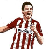 Retrato digital Saul Ñíguez.. Drawing, Portrait Drawing, Traditional illustration, Digital Illustration, and Painting project by Rubén Camacho Marín - 12.26.2018