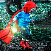 Fotomontaje: Caperucita Roja. Concept Art, Creativit, Digital Illustration, and Photo Retouching project by Jhon Marín - 12.29.2018