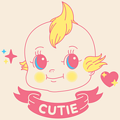 Bolsa ilustrada "Cutie". Un projet de Illustration vectorielle , et Sérigraphie de Brenda Dumas - 20.08.2017