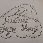 Logo Juarez Vape Shop. Un projet de Esquisse , Créativité, Dessin, Dessin au cra, on, Création de logos, Design graphique, Lettering, Marketing, Publicité, T , et pographie de Jose Buso Torres - 30.12.2018