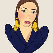 Traje azul. Un projet de Esquisse , Créativité, Dessin, Dessin artistique, Dessin de portrait, Illustration traditionnelle et Illustration numérique de Jessica Figueroa Andrade - 31.12.2018
