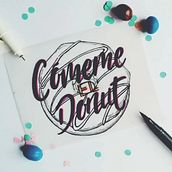 Cómeme el Donut. Calligraph, Poster Design, Traditional illustration, and Lettering project by Hazael Alvarez - 07.11.2018
