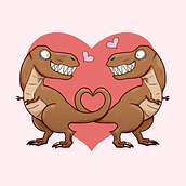 Patrón Be my Valentsaurus. Un proyecto de Dibujo, Ilustración tradicional e Ilustración digital de Déssirée C. - 16.06.2018