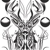 Mystic Deer - Práctica de ilustración 2016. Vector Illustration project by Jean Jovel - 08.10.2016