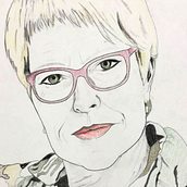 Woman with glasses. Drawing, Pencil Drawing, and Portrait Drawing project by Vanesa Vilaseca - 03.04.2017