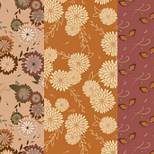 Floral Retro: Creación y comercialización de patterns vectoriales. Artistic Drawing, Design, Pattern Design, Graphic Design, Digital Illustration, and Vector Illustration project by tatianec - 01.08.2019