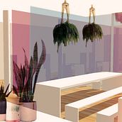 Restaurante vegano Fento. Un progetto di Architettura, Architettura d'interni e Interior design di Nuria Pazos - 10.01.2019