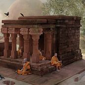 Sāñcī - Temple 17​​​​​​​. Arquitetura, Ilustração tradicional, Ilustração digital, e Modelagem 3D projeto de Sergio R. A. - 11.01.2019