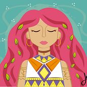 Chica rosa. Traditional illustration project by Juliana Ayala Molina - 01.15.2019