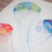 Meduzas fullcolor. Un proyecto de Pintura a la acuarela de Silvana Ravano - 15.01.2019