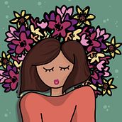 Flores que crecen en los pensamientos. Drawing project by paulafernandez_design - 01.14.2019
