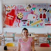 Mural Kukis. Design, and Traditional illustration project by Deborah Curiel - 06.17.2018