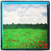 Campo de amapolas. Een project van Schilderij van Noelia García - 20.01.2019