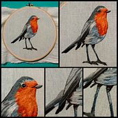 Pintar con hilo, 'Petirrojo' Ein Projekt aus dem Bereich Stickerei von Gabi A - 25.01.2019