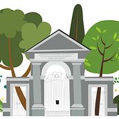 Ilustraciones edificios y fuentes Paseo Del Prado. Un proyecto de Diseño, Ilustración tradicional e Ilustración vectorial de Marta Jiménez - 15.06.2017