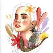 Mi Proyecto del curso: Retrato ilustrado en acuarela. Traditional illustration project by Meritxell Comajuncosas - 02.02.2019