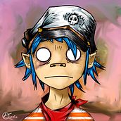 2D de Gorillaz Al Estilo Karlos. Traditional illustration, and Digital Illustration project by Karlos Vargas - 02.27.2019