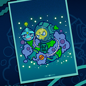 Fantasmic astronaut. Een project van Vectorillustratie van Ximena Ramírez Acuña - 08.02.2019